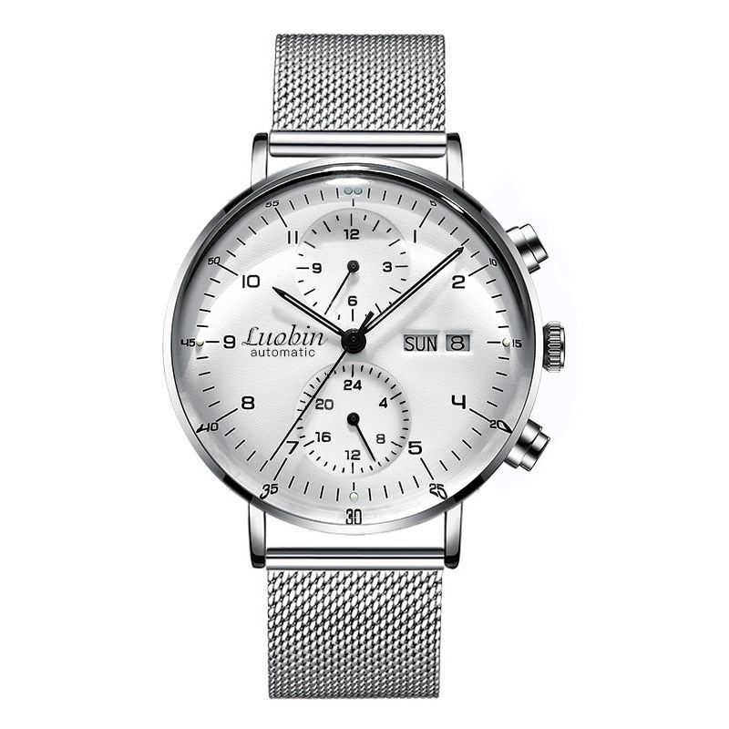 Men's Fashion Mechanical Watches Business Automatic Wristwatch Stainless Steel Luminous Designer Clock