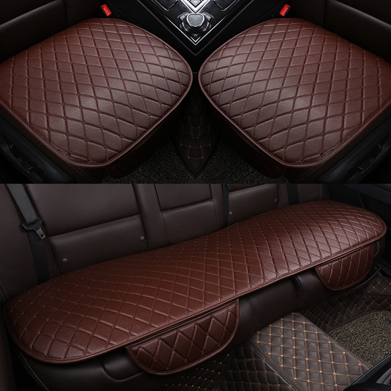 Leather Car Seat Cover Auto Chair Front Back Waterproof Cushion Protector Four Seasons Interior Accessories