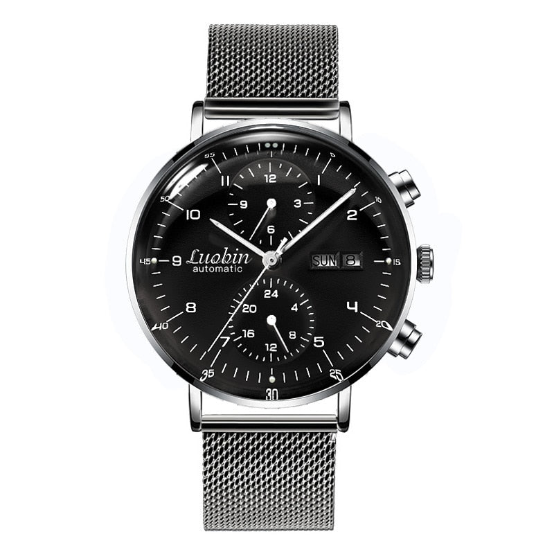 Men's Fashion Mechanical Watches Business Automatic Wristwatch Stainless Steel Luminous Designer Clock