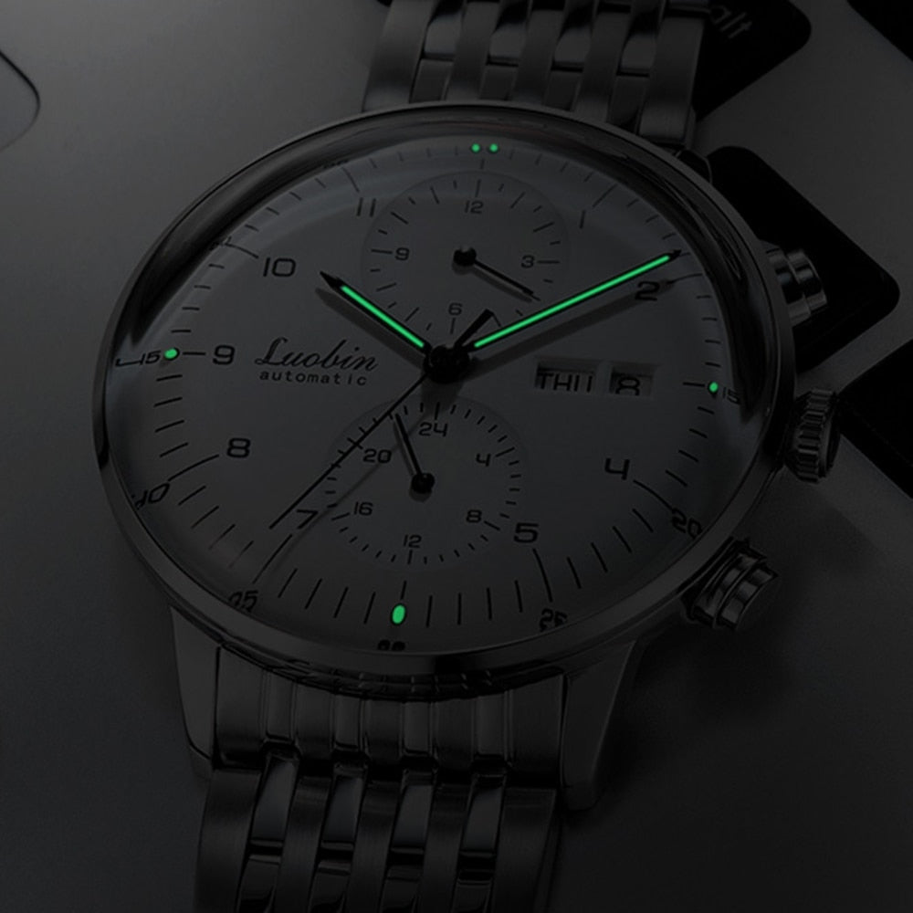 Men's Fashion Mechanical Watches Business Automatic Wristwatch Stainless Steel Luminous Designer Clock