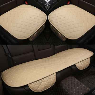Leather Car Seat Cover Auto Chair Front Back Waterproof Cushion Protector Four Seasons Interior Accessories