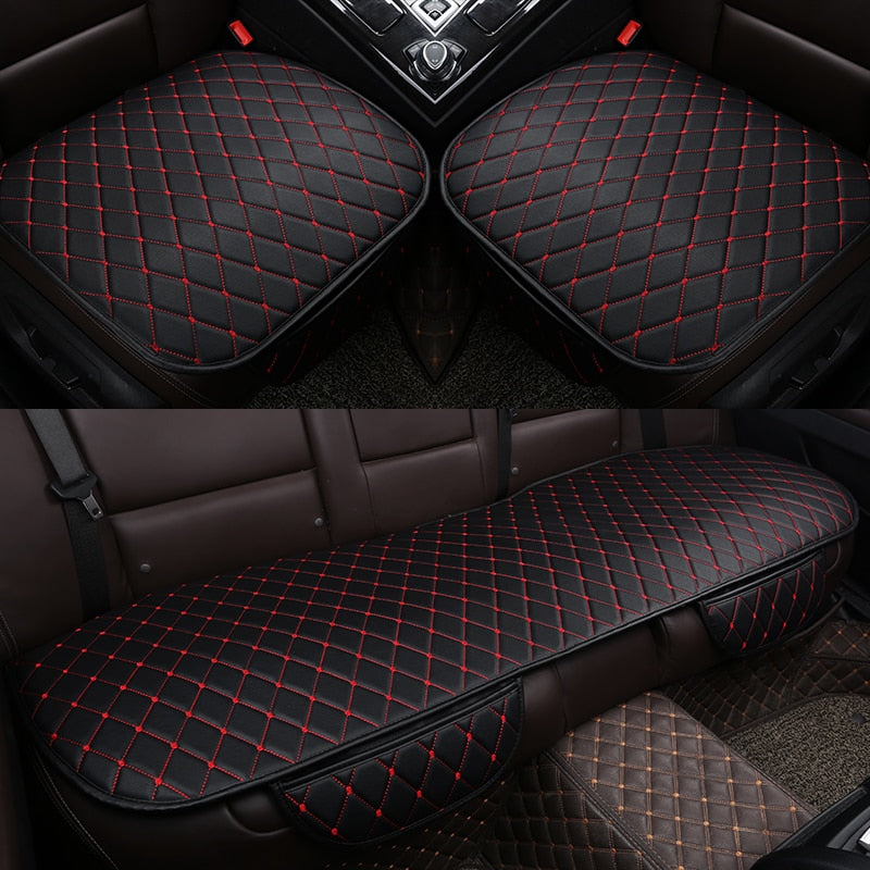 Leather Car Seat Cover Auto Chair Front Back Waterproof Cushion Protector Four Seasons Interior Accessories