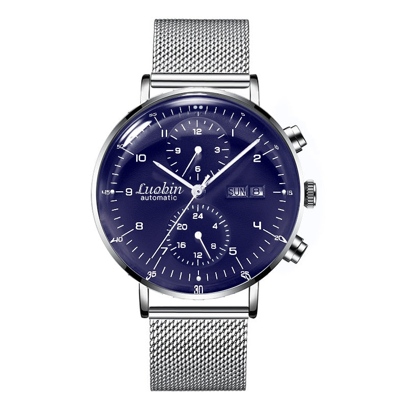 Men's Fashion Mechanical Watches Business Automatic Wristwatch Stainless Steel Luminous Designer Clock
