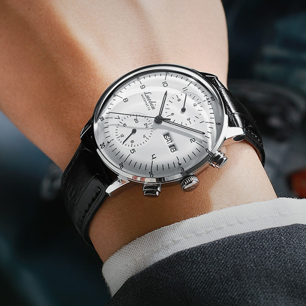 Men's Fashion Mechanical Watches Business Automatic Wristwatch Stainless Steel Luminous Designer Clock