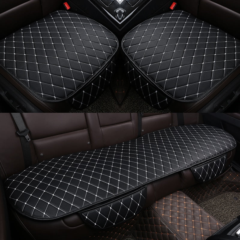 Leather Car Seat Cover Auto Chair Front Back Waterproof Cushion Protector Four Seasons Interior Accessories